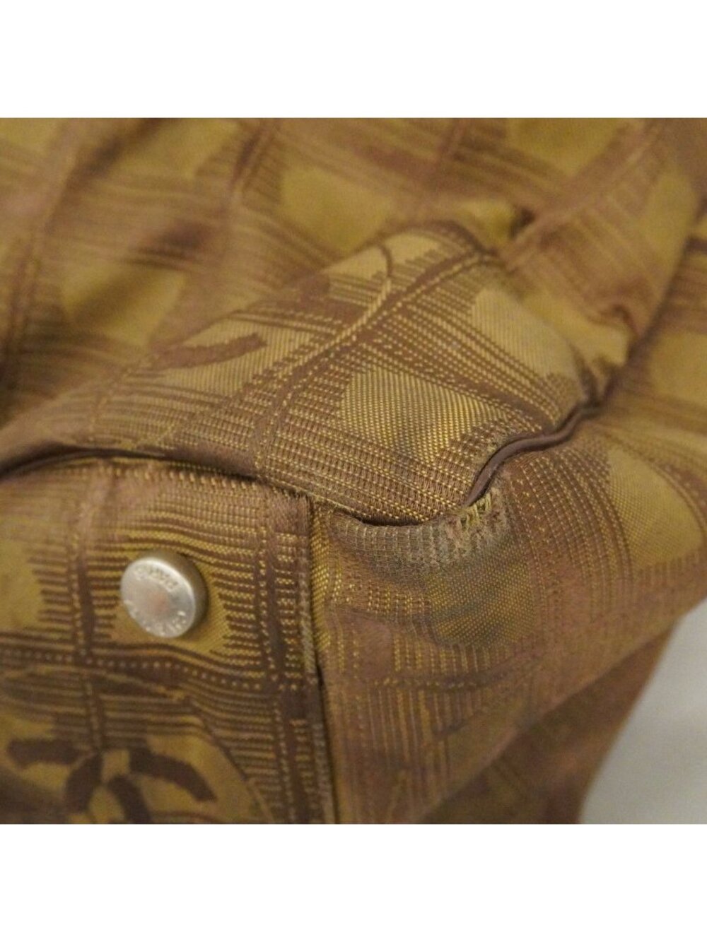 Chanel Tote New Travel Nylon Khaki Silver - Picture 6 of 10